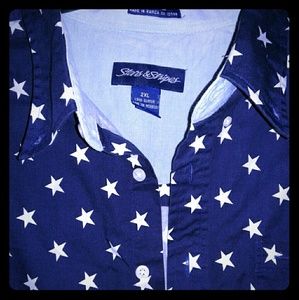 Stars & Stripes Button Down Shirt. 2X